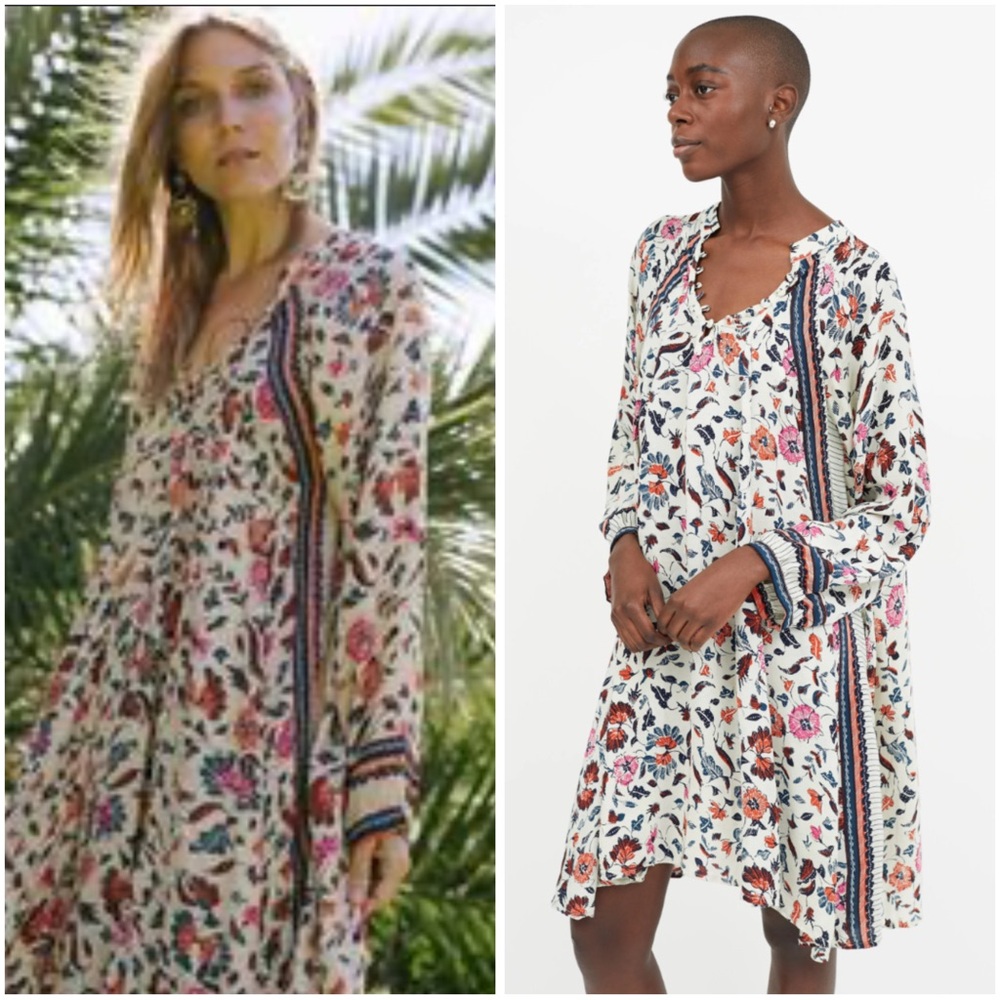 Natalie Martin Anthropologie Fiore Long Sleeve Knee Length Silk Dress